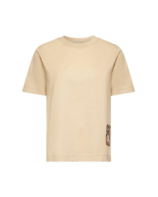 Burberry White Cream Cotton T-Shirt