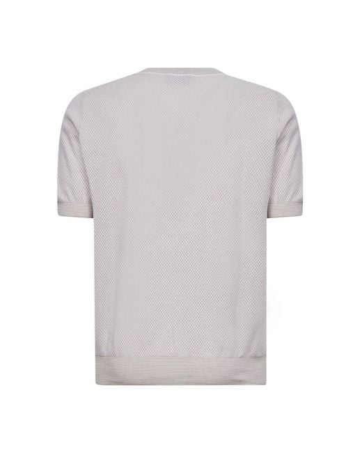 D 40 Gray Jacquard Cotton Knit Crewneck Sweater for men