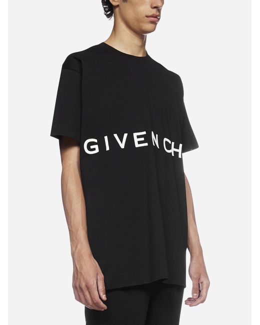 Givenchy Black Logo Cotton Oversized T-shirt for men