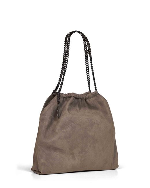 Stella McCartney Brown Dark Taupe Medium Falabella Drawstring Shoulder Bag