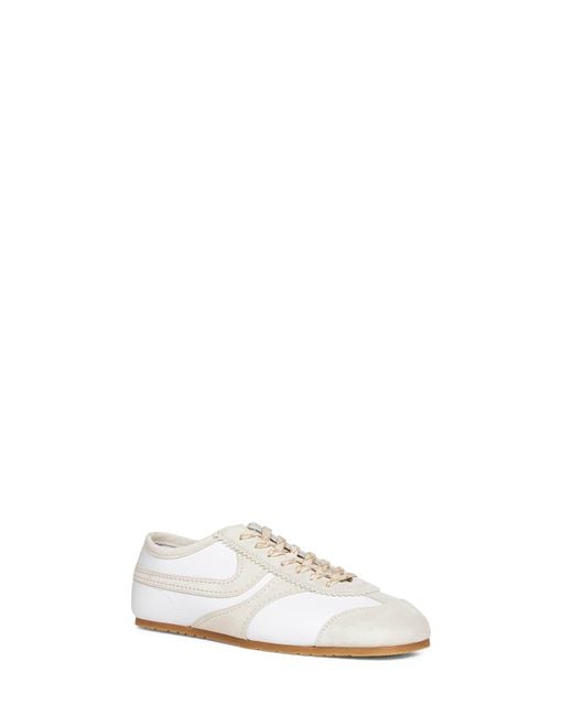 Dries Van Noten White Nappa Leather Sneakers With Suede Details for men