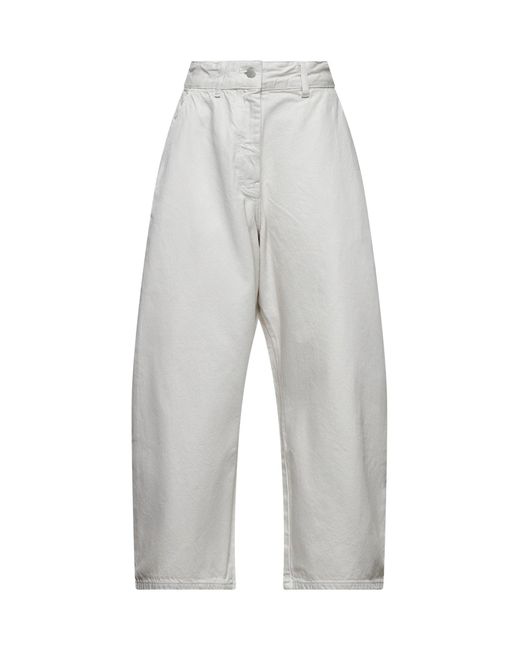 Studio Nicholson White Denim Wide And Cropped Chalco Jeans