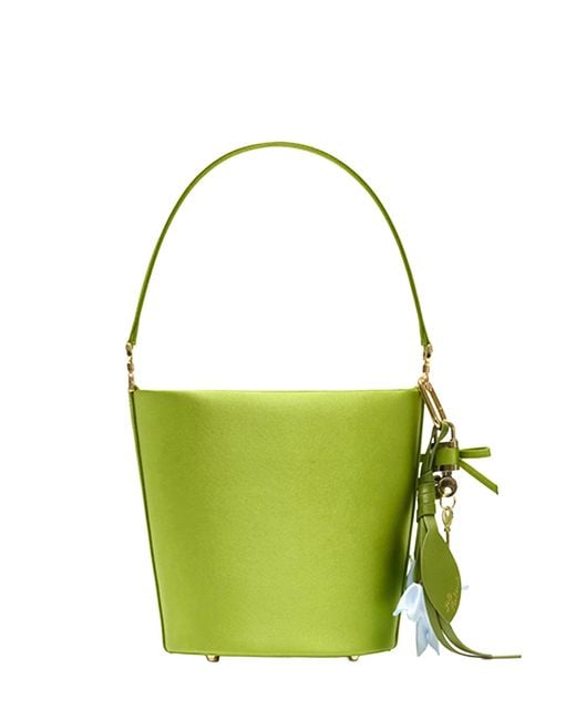 Self-Portrait Green Bucket Bag With Charms
