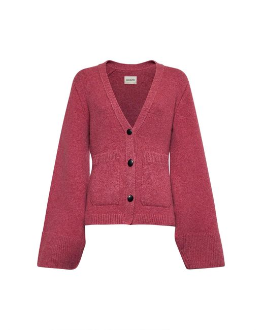 Khaite Red Amaranth Cashmere Scarlet Cardigan