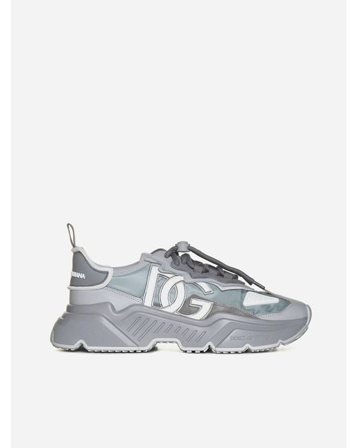 Dolce Gabbana Day Master Nylon And Leather Sneakers in Grey for Men Lyst UK