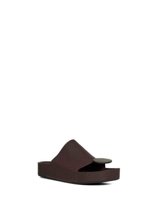Uma Wang Brown Leather Round Thong Sandals