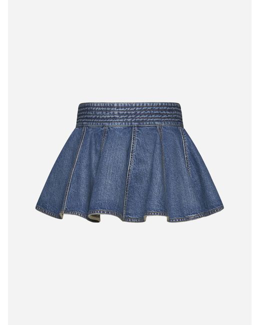 Alaïa Blue Denim Miniskirt