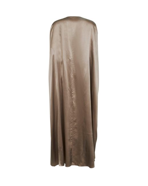 Co. Natural Sesame Silk Charmeuse Caped Back Dress