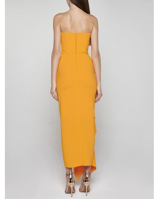Solace London Orange Thalia Midi Dress