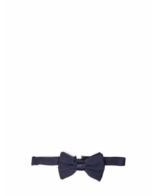 Giorgio Armani Blue Midnight Silk Twill Pre-Tied Bow Tie for men