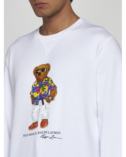 Polo Ralph Lauren White Bear Cotton-blend Sweatshirt for men