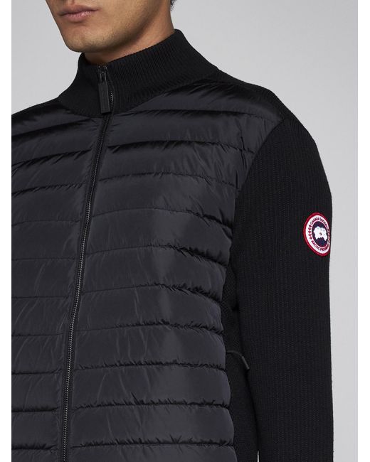 Canada Goose Black Hybridge Wool And Quilted Nylon Jacket for men