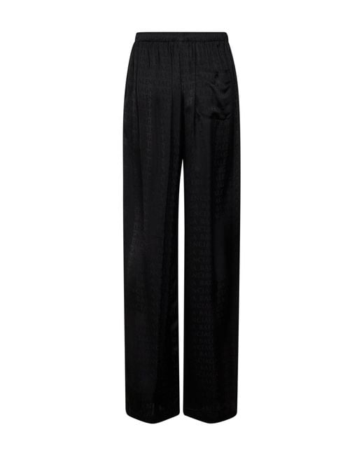 Balenciaga Black Jacquard Satin Pajama-Style Trousers