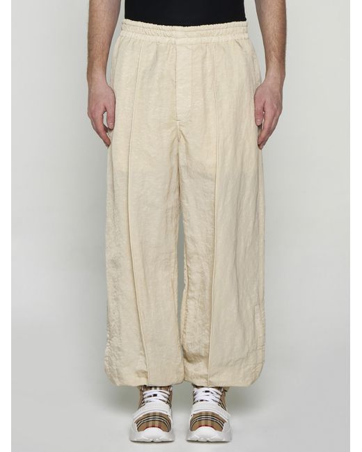 Burberry White Nylon Sweatpants for men