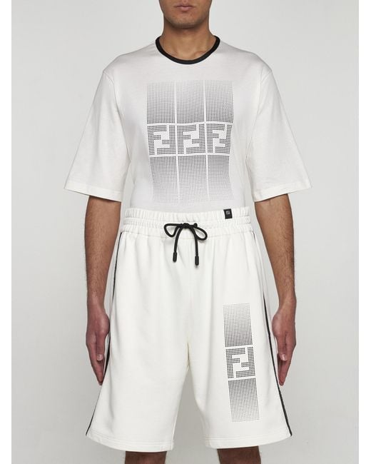 Fendi Multicolor Ff Print Cotton-blend Shorts for men