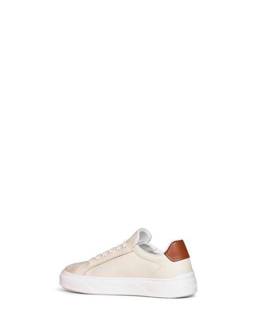 Ferragamo Natural Sand And Mascarpone Cream Calf Leather Gancini Sneakers for men