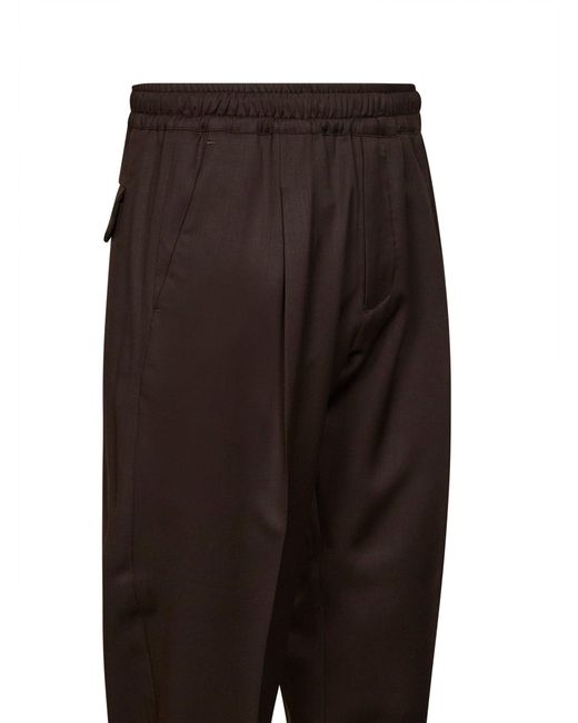 D 40 Black Virgin Wool Tokio Tapered Trousers for men