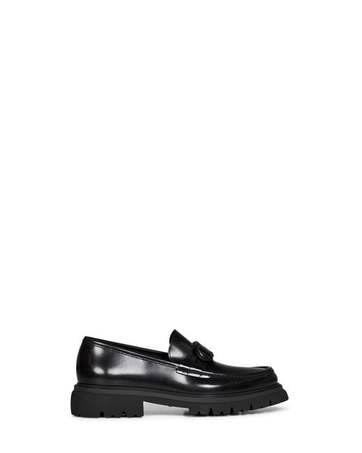 Ferragamo Black Cocoon Loafers With Gancini Ornament for men