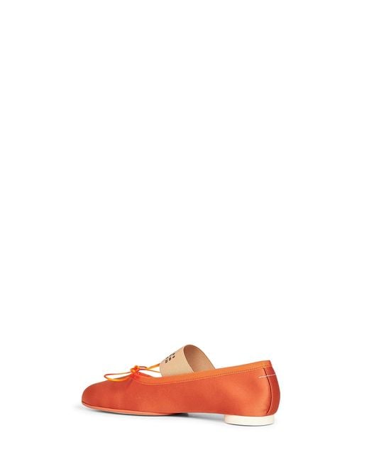MM6 by Maison Margiela Blue Satin Anatomic Numeric Ballet Flats