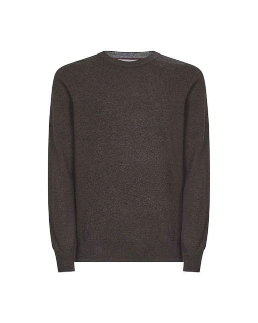 Brunello Cucinelli Gray Cashmere Crewneck Sweater for men