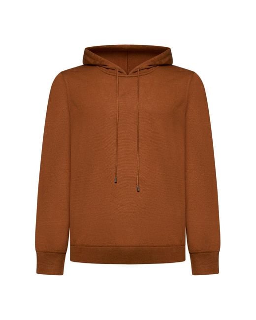 D 40 Brown Wool Hoodie for men