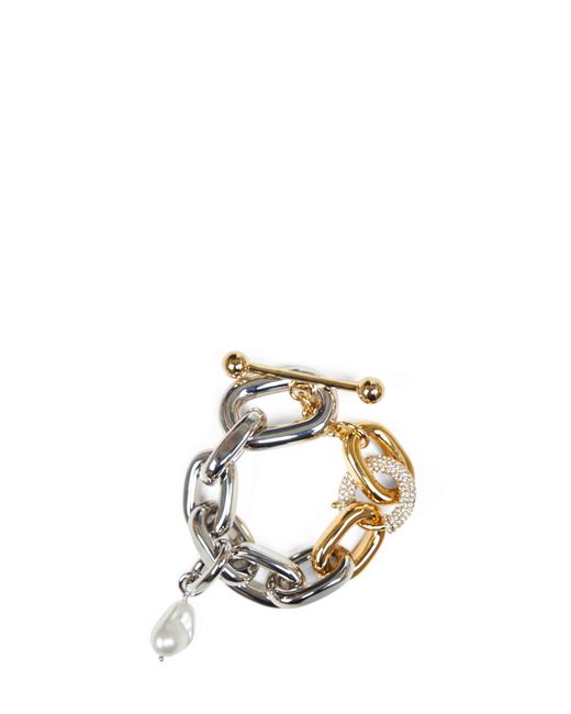 Rabanne Metallic And Two-Tone Xl Link Bracelet With Punk Details