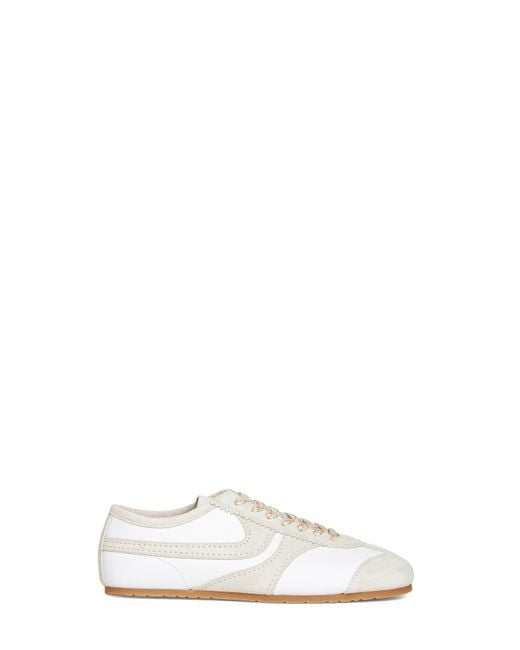 Dries Van Noten White Nappa Leather Sneakers With Suede Details for men