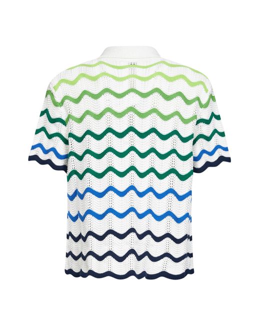 Casablanca White And Wave Crochet Cotton Shirt for men