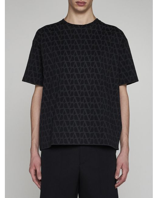 Valentino Black Toile Iconographe Cotton T-shirt for men