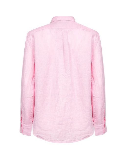 Polo Ralph Lauren Pink Linen Classic-Fit Shirt
