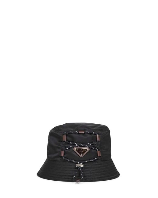 Prada Black Prada Speedrock Bucket Hat for men