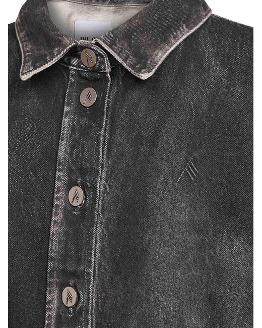 The Attico Black Denim "Diana" Shirt Jacket