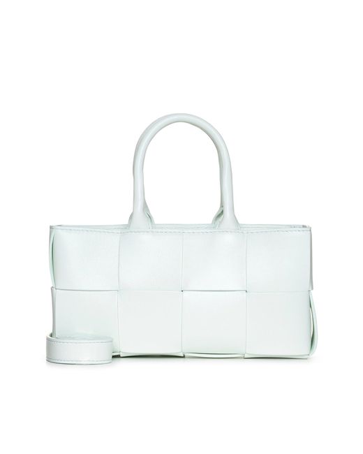 Borsa Mini East-West Arco Tote di Bottega Veneta in White