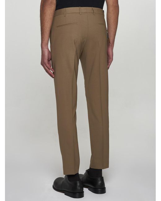 PT Torino Natural Dieci Stretch Wool Trousers for men