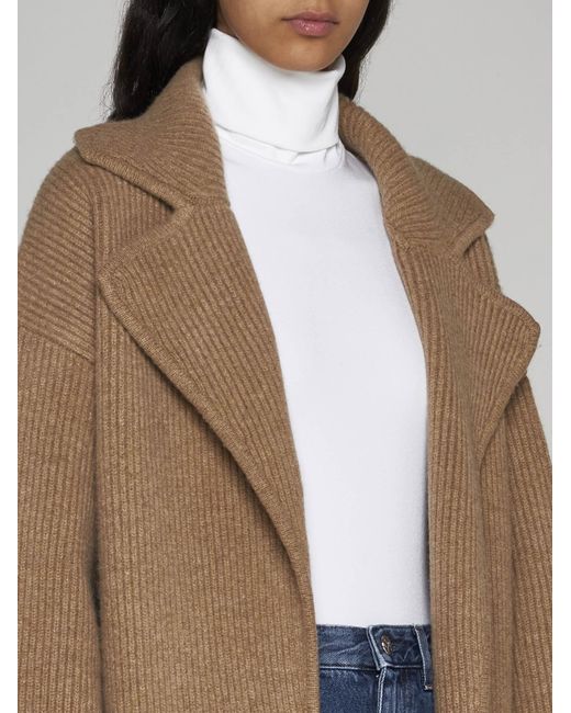 Totême  Natural Wool-blend Knit Cardi-coat