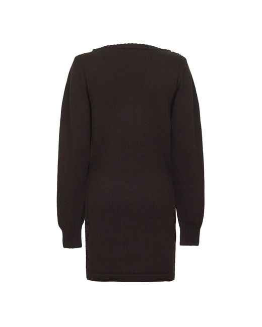 Lemaire Black Wool Long Sweater With Slits