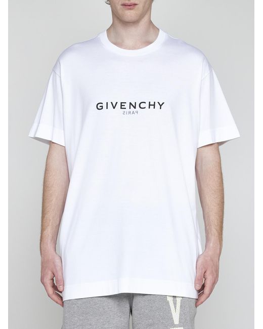 Givenchy White Logo Cotton Oversized T-shirt for men