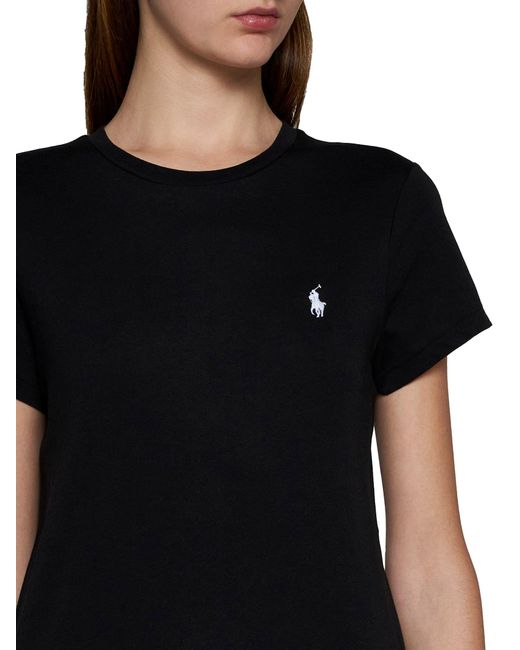 Polo Ralph Lauren Black Cotton T-Shirt With Logo
