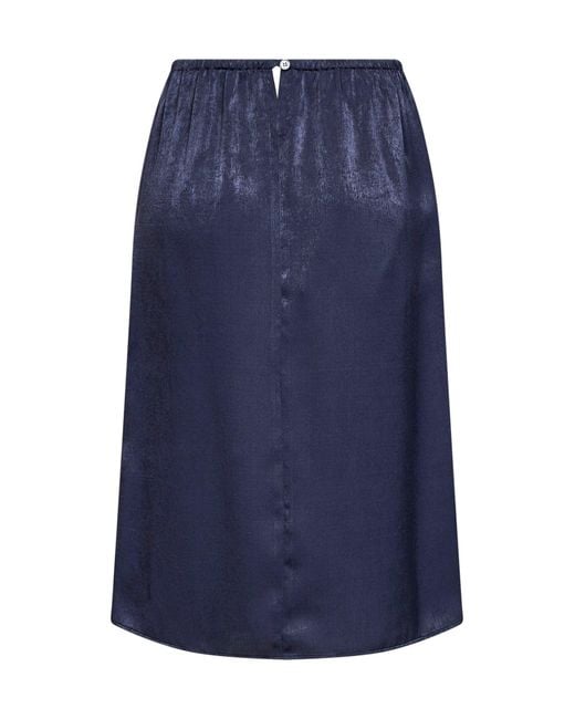 MM6 by Maison Margiela Blue Midnight Velvet-Effect Satin Midi Skirt