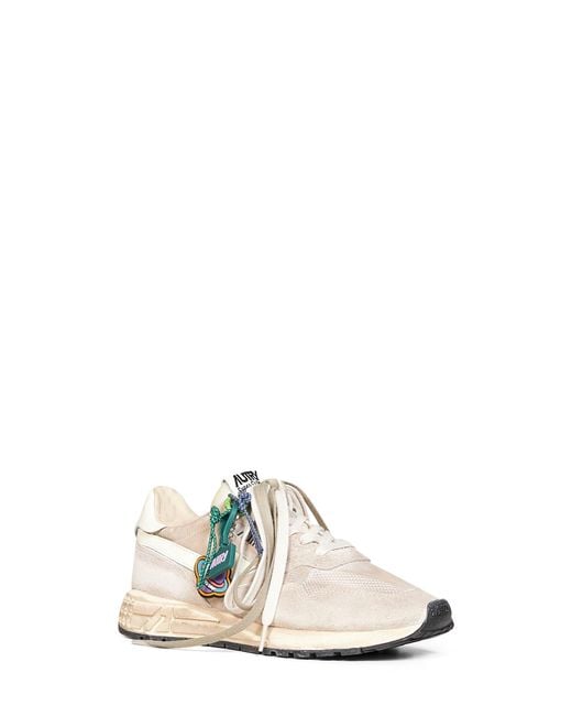 Autry White Suede And Nylon Reelwind Super Vintage Sneakers for men