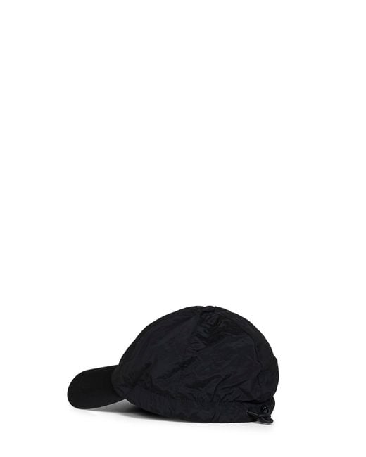 Stone Island Black Nylon Metal Baseball Cap for men