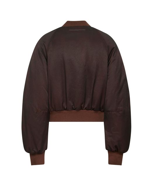 MM6 by Maison Margiela Brown Cotton And Viscose Blend Bomber Jacket