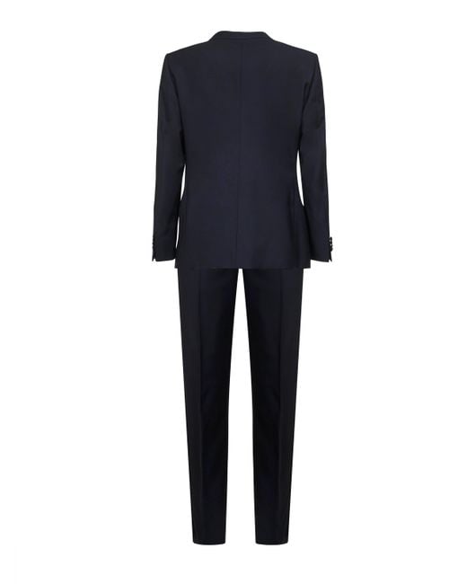Giorgio Armani Black Wool Twill Icon Soho Slim Fit Tuxedo Suit for men