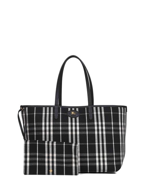 Burberry Black Bloomsbury Medium Reversible Tote Bag