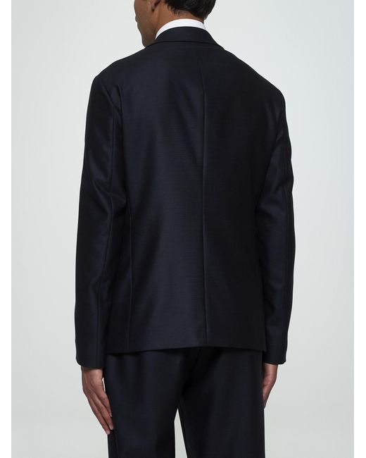 Giorgio Armani Blue Single-breasted Wool Blazer for men