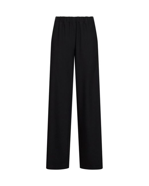 Blanca Vita Black Wide-Leg Trousers Pika Crepe Polyester