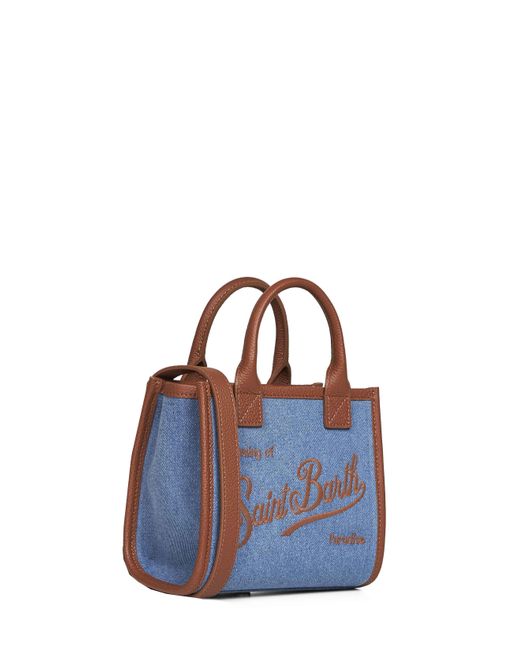 Mc2 Saint Barth Blue Vanity Bag Mini Handbag With Shoulder Strap