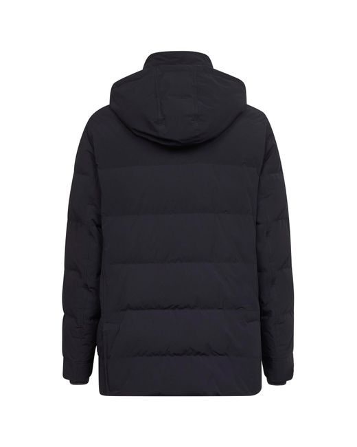 Brunello Cucinelli Blue Nylon Hooded Down Jacket for men