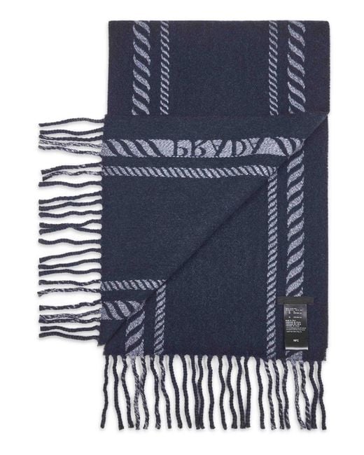 Prada Blue Wool And Cashmere Scarf for men