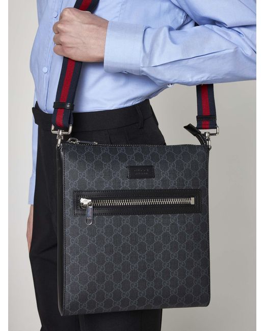 Gucci White GG Supreme Fabric Messenger Bag for men